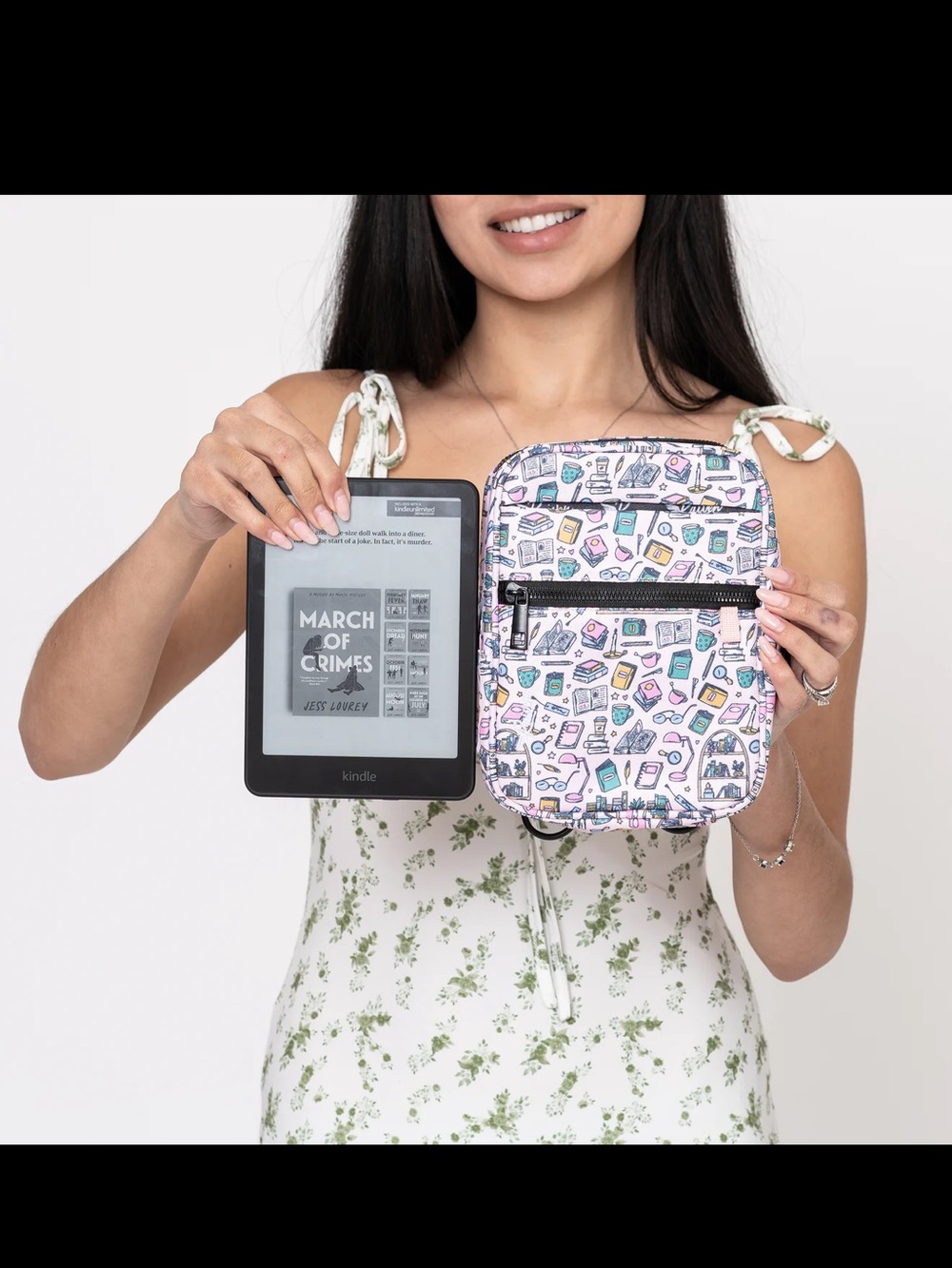 Pink Book-Print Mini Backpack - Picture 6 of 6